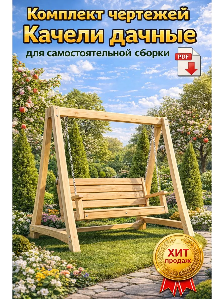 Чертежи садовых качелей для самостоятельной сборки