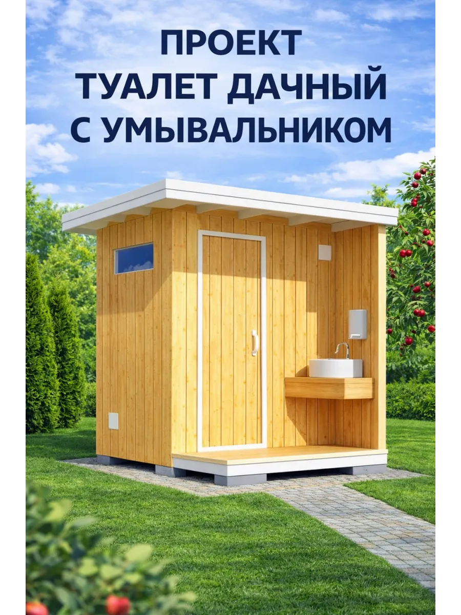 Проект дачного туалета с умывальником