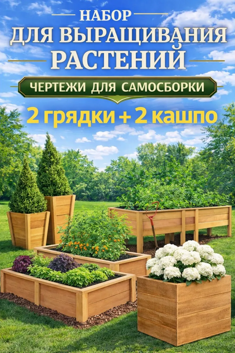 Чертежи грядок и кашпо — Набор для дачи