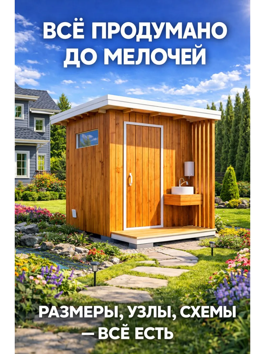 Проект дачного туалета с умывальником